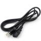 North American Monitor Power Cord , Black Three Prong Extension Cord