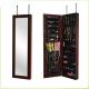 Wooden Veneer Handmade Suspension Hanging Mirror Jewelry Armoire