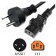 Denmark Appliance Power Cord AFSNIT Plug to IEC60320 C13 Connector with dDEMKO certified