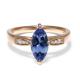 Wholesale 925 Sterling Silver Jewelry Rose Gold Plated Marquise Cut Tanzanite Ring