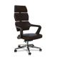 Ergonomic black leather executive chair Fixed Armrest