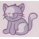 New arrival Lovely cat custom embroidery patch with heat-cut border and Iron on backing