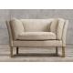 French country style classic single sofa ancient fabric linen sofa living room single sofa chair