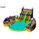 Outdoor Commercial height 8m Inflatable Water Slides With Pool