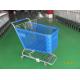 150L Plastic Supermarket Shopping Carts grey Powder Coating Retail Shopping Trolleys