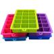 Square Harmless Silicone Ice Mold Cube Trays 15 Cavities Multicolor Reusable