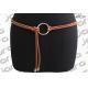 SGS Womens Fashion Belts , Thick Belts For Dresses With Big Ring & Metal Tips