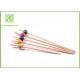 Fancy Extra Long Toothpicks Skewers , Wood Beads Smooth Bamboo Food Picks