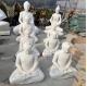 White Marble Buddha Statues Home Decor Sculpture Stone Carvings Garden Sitting Life Size Religious Spot Goods