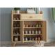 MFC Show Rack Home Shoe Storage Cabinet Durable With Swing Door And Drawers