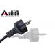 Outdoor Extension Power Cord European Plug Black Pvc Material Vde Standard