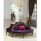 Antique French Green Purple Velvet Chaise Lounge Classic