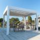 Outdoor Leisure Patio Pergola With Retractable Canopy For Outdoor Metal Roof Gazebo