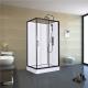 Square Bathroom Shower Cabins White Acrylic ABS Tray Black Painted