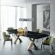 Contemporary Modern Luxe X Base Ceramic Marble Dining Table