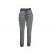 Womens High Waisted Cigarette Trousers , Blue And White Striped Pants Outfit