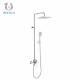 White Exposed Valve Showers Brass Triple Handles Elegant Design