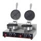 Commercial 2 Plates Electric Non-stick Waffle Maker with Anti-scald Handle and 220V