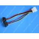Computer Molex 4 Pin To 2 x15 Pin SATA Data Cable Right Angle Pitch 5.08mm
