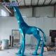 Intricate Forged Metal Sculpture Geometric Giraffe