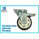 3-5 inch PVC / ESD Flat Free Swivel Caster Wheels Plate - mount With Brake Assembly