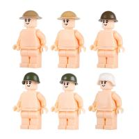 WW2 military soldiers army mini figures protective gear helmet building block