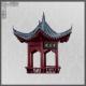 Asian Style Handmade Chinese Clay Roof Tiles Grey Unglazed Wooden Gazebo