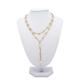 47mm Gold Chains Necklace Faux Pearl Dangle Round Hoops Design Fashion Jewelry