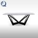 Anti Scratch Stainless Steel Marble Dining Table 200cm Minimalist Design