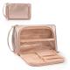 Portable Rose Golden PU Leather Toiletry Makeup Bag Waterproof Custom Travel Bag