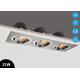 Aluminum Square Shape LED Recessed Ceiling Down Light COB 3*7W 3 Heads Adjustable
