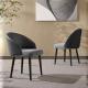 Elegant Blend Fabric Dining Room Chairs With Backrest Luxury  Leather