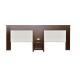 Walnut Solid Wood Headboard For Queen Beds With Power Hubs , Dark Color