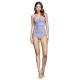 Seersucker Women One Piece Bodysuit Backless Bathing Suit Swimsuit