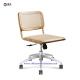 22'' PP Home Executive Lounge Chair Rattan Swivel Office Chair 70cm Back  360 Degree
