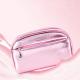 Small Pink Glitter PU Leather Wholesale Zipper Pink Shiny Makeup Bag