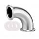 2 Tri Clamp Sanitary Pipe Fitting 90 Degree Elbow Stainless Steel 2 Tube OD Wenzhe