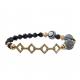 Zebra Polyclay Style Zicron Connector Handmade Beads Bracelets Real Gold Plated