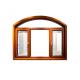 Wood Drain Frame Aluminium Casement Window Two Sides Open With Mesh