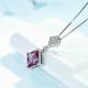 925 Sterling Silver Color Change Cubic Zircon Jewelry Lab Alexandrite Pendant Necklace