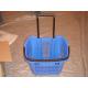 New Virgin HDPP Plastic Folding Storage Trolley Basket with Movable Wheels