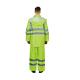 Professional RAINWEAR Raincoat with Reflective Tape and Hood Rubberized Polyester PVC