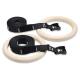 gymnastic rings wood 32mm Wooden Gym Rings with Enhanced Flexible Buckles & Durable Adjustable Straps