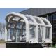 6x5mts exhibition airtight frame house inflatable stage cover tent with transparent pvc covered on top