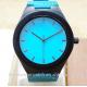 colorful wood watches , sky blue color fashion man watches , custom your own logo