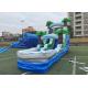 Silk Screen Printing Tropical Palm Inflatable Water Slide With Pool