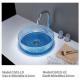 Crystal Tempered Glass Basin Sink Counter Top Round Bathroom Colored Transparent