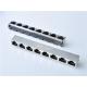 HULYN Very low profile, Shielded RJ45 Modular Jack, Through Hole Type, 1x8,with LEDs，