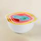 Multicolored 8 Piece Nesting Bowls Set Mixing Bowl And Measuring Cup Set
