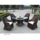 5 pc rattan dining set outdoor furniture garden wicker dining table & chair furniture